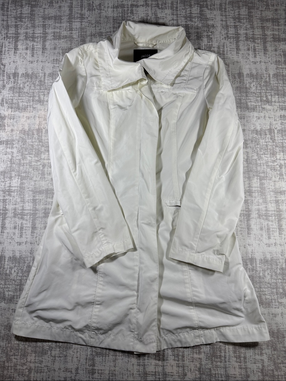 Jacob Cream-White Women's Trench Coat sz XS 31.5X17.5PTP